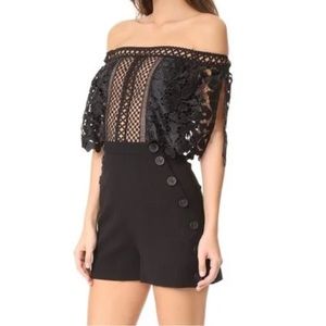 Self-Portrait Black Off the Shoulder Romper